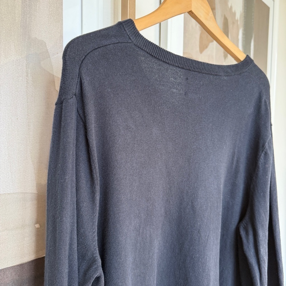 14th & Union Men’s XL Black V-Neck Pullover Sweater Long Sleeve Cashmere Blend - Picture 6 of 10